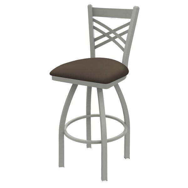 25" Swivel Counter Stool, Nickel Finish, Canter Earth Seat